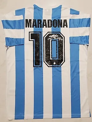 Diego Maradona  El Pibe De Oro  Argentina Jersey Signed/Autographed COA Size XL • $649