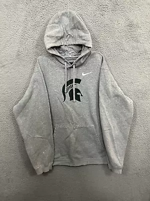 Michigan State Spartans Hoodie Mens XL Gray Pullover Sweatshirt Sweater Nike • $24.88