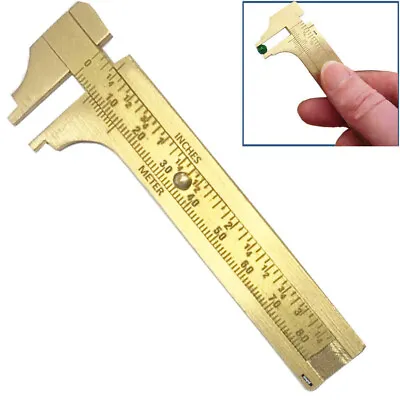 Brass Sliding Gauge 85mm Pocket Caliper Vernier 3.3 Inch & Mm Jewelry Tool • $7.48