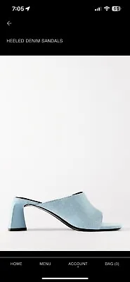 Zara Heeled Denim Sandals Size 8 • $49