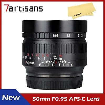 7artisans 50mm F0.95 Large Aperture APS-C Lens For Sony Canon Nikon Fuji M43  • $165