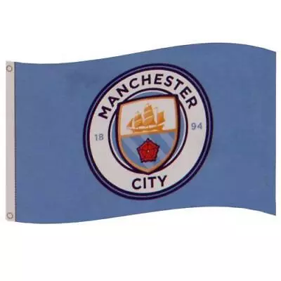 Manchester City FC Official Football Club Flag CC (5ft X3ft) FREE (UK) P+P • £14.49