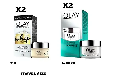 $10 • Buy 2X Olay Luminous Tone Perfecting Cream & Total Effects Whip Active Moisturizer