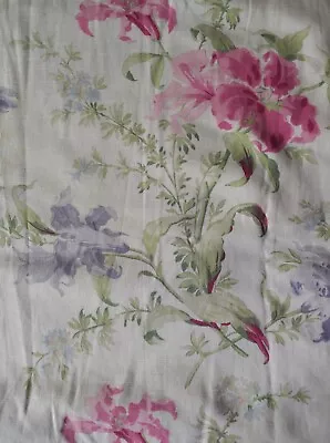 Laura Ashley Curtains 46  X 53  Floral Pleated Lined Weighted (117cm X 134cm) • £19.99