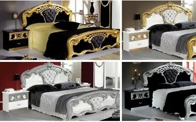 £799 • Buy Sale‼️sale‼️sale‼️sibila Bedroom Set In Black And Gold With 4 Door Wardrobe