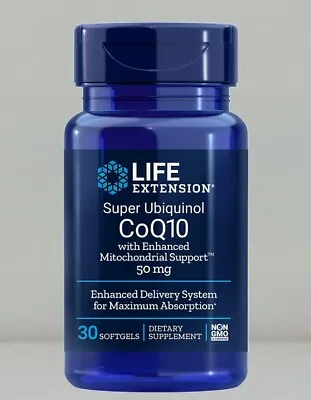 Super Ubiquinol CoQ10 With Enhanced Mitochondrial Support 30 Softgels 50 Mg • $15.95