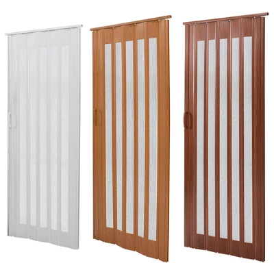 Home PVC+Acrylic Folding Door Kitchen Divider Accordion Style Panel Sliding Door • £59.99