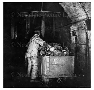 PHOTO  5 MINING SCENE INSIDE  OF CANNOCK CHASE COAL MINE STAFFORDSHIRE C1890 • £2.50