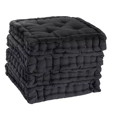 4x Garden Chair Seat Cushions 40cm X 40cm Indoor Outdoor Dining Pads Black • $59