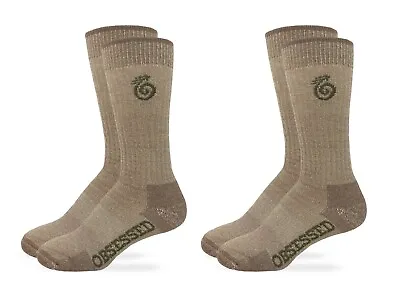 Outdoor Obsession Men's 80% Merino Wool Crew Boot Socks 2 Pair Pack • $15.99