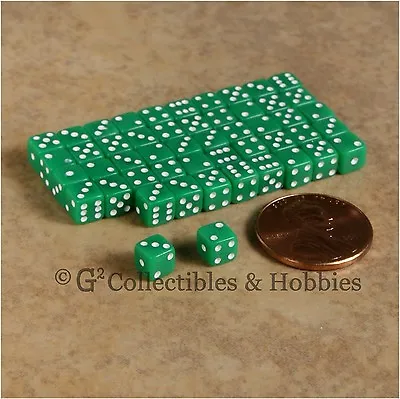  NEW 5mm 50 Opaque Green Mini Dice Set RPG Game Miniature Tiny 3/16 Inch D6 • $6.99