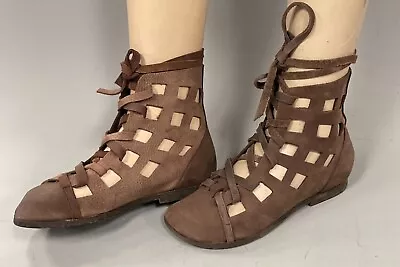 MEDIEVAL ROMAN ANCIENT  Brown Leather  SHOES Screen Used Movie Costume • $48