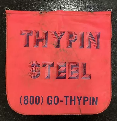 Vintage Thypin Steel Double Sided Banner Safety Red Flag • $30