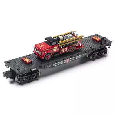 Menards ~ 10-1/2  O Gauge New York Central Flatcar With Fire Truck • $58