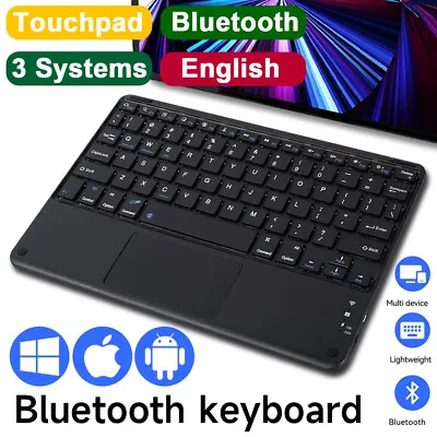 Universal Bluetooth Touchpad Keyboard Mouse For IPad Android Windows Tablet PC • £8.99