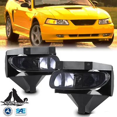 $24.70 • Buy Fits 1999-2004 Ford Mustang Fog Lights Driving Lamps GT V6 Smoke Lens 99-04