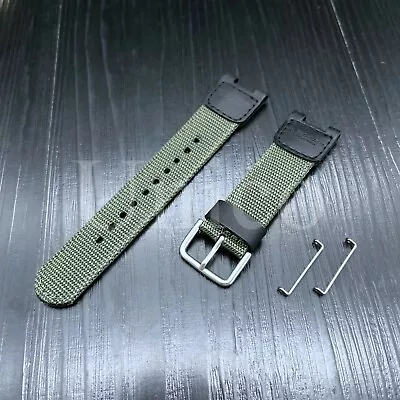 Fits For SGW-100 SGW100 Watch Nylon Canvas Strap Replacement Watch Band Green • $11.99