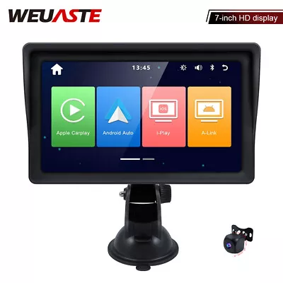 Portable 7 Inch Touch Screen Car Stereo Apple Carplay Android Auto MP5 Player BT • $100.05