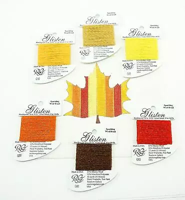 $59.95 • Buy Autumn Maple Leaf & Glisten Fibers SET HP Needlepoint Canvas By Melissa Shirley
