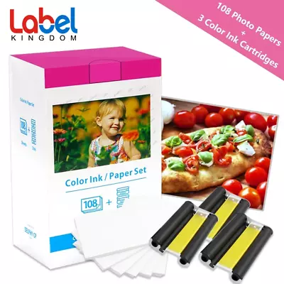 Canon KP-108IN Ink 4 X6  Photo Paper Set For Selphy CP1300 CP1200 CP910 1000 Lot • £29.55