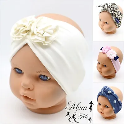 NEW Girls Baby Headband Hair Band Toddler Flower Band Cotton Kids Support Bobble • £5.99