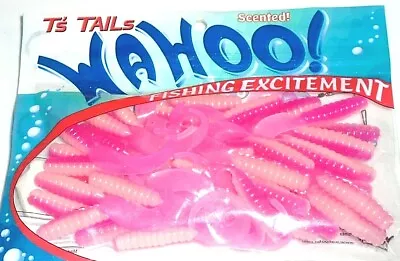 Wahoo T's Tails Scented 3  Grubs (Glow Pink-40/Pack) • $5