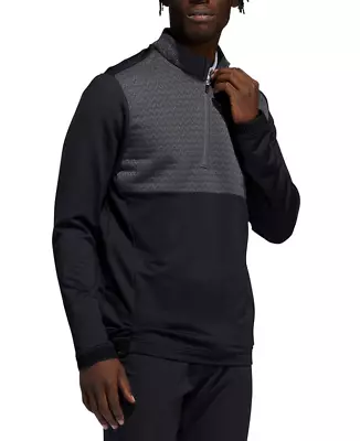 ADIDAS GOLF Men's COLD.RDY 1/4 Zip Pullover Sweater Black Grey Sz M NWT • $39