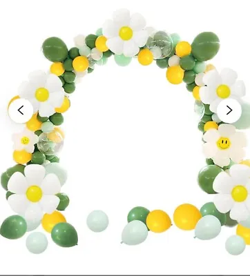 Balloon Arch Kit Green Yellow White & Daisy's Party Decoration  • £6.55