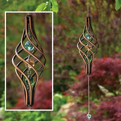 Unique Copper-Finished Kinetic Porch Patio Garden Wind Spinner • $50.61