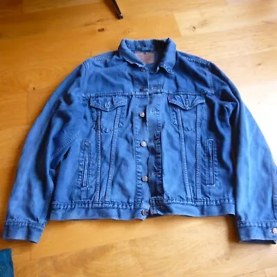 Levi Blue Denim Trucker Jacket 70504 Size XL 2003 Vintage Faded Retro READ • £28.99