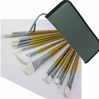 Royal & Langnickel Paint Brush Set Better Quality Long Handle Set With Case • £15.95