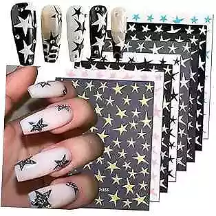 8 Sheets Star Nail Art Stickers Decals Designer Nail Art Supplies 3D Decals 4 • $15.92