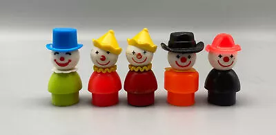 Vintage Fisher-Price Little People Circus Clowns Lot Of 5 Each Smiling Fun Set • $39.99