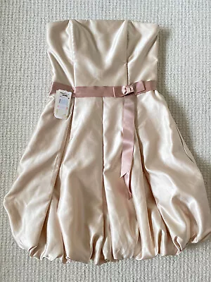 VTG Jessica McClintock Scott Dress 10 Champagne Bubble Strapless Cocktail Party • £62.67