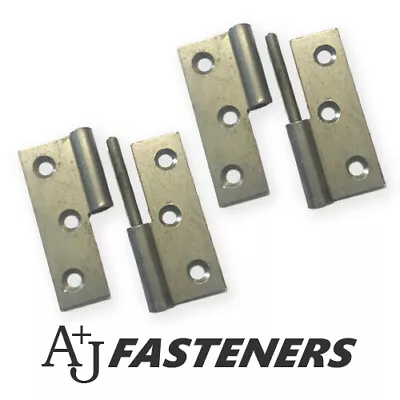 2 X LIFT OFF DOOR BUTT HINGES RIGHT HAND  - 3  75MM 4  100MM STEEL • £4.72