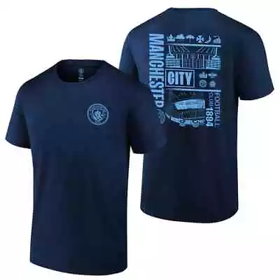 Manchester City Navy Premium  Stadium  Digital Print T-Shirt Officially Licensed • $29.95