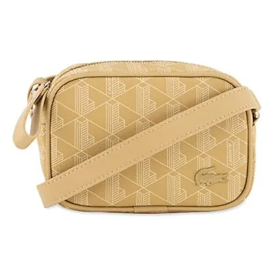 [Lacoste] Daily Lifestyle Monogram Round Square Shoulder Bag NF4276DG Beige • $219.76