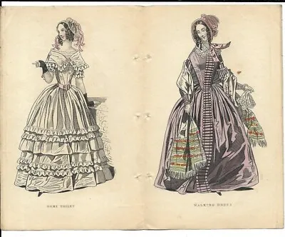 4 Ladies Cabinet Of Fashion   Victorian Fashion Plates   October 1842 • £10.99