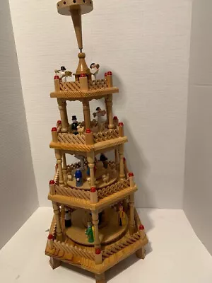 Vintage Spiegel Christmas Nativity Carousel Windmill Pyramid 4Tier Missing Fans • $249