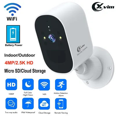 XVIM 4MP Wireless WiFi Security Camera Waterproof Battery Camera Home Sytsem • $28.99