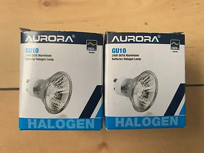2 X New Aurora Gu10 Halogen Spot Down Light Bulbs 35w 2600k Ag-gu10/35 • £7.95