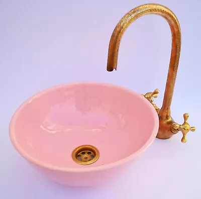 Pink Ceramic Sink Bowl Modern Sink For Bathroom Countertop Vessel Basin Drain • $109