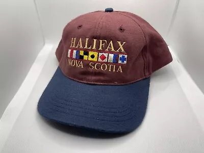 Vintage Halifax Nova Scotia Nautical Themed Burgundy Cotton Adjustable Hat • $0.99