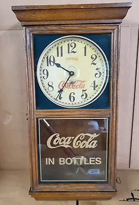 Vintage DRINK Coca Cola Clock In Bottles Battery Op Regulator Pendulum • $151.20