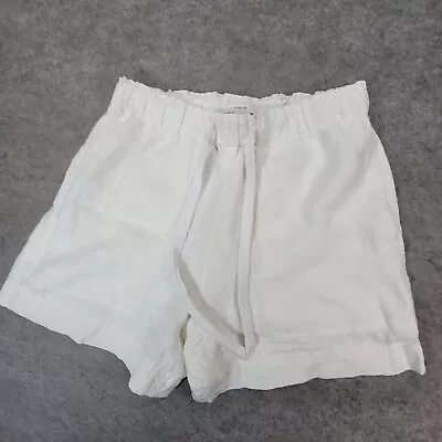 Vince Shorts Womens Small White Mid Waist Tie Front Pull On • $40.49