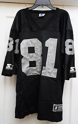 Vtg Oakland Raiders Tim Brown Starter NFL Football Jersey Size 48 Mens L BLACK • $39.95