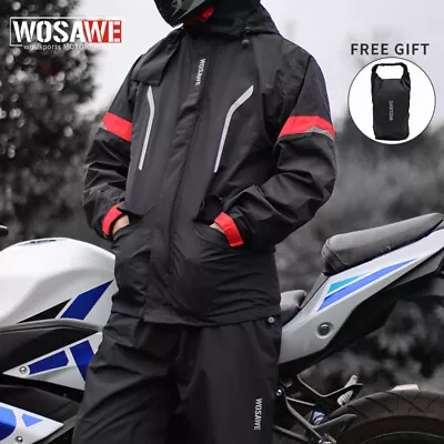 WOSAWE Motorcycle Rain Over Suit Waterproof Jacket Pants Gear Lightweight Enduro • $74.53