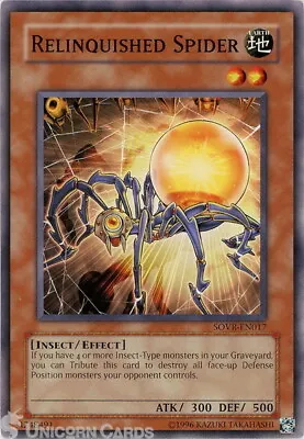 SOVR-EN017 Relinquished Spider Common UNL Edition Mint YuGiOh Card • £0.99