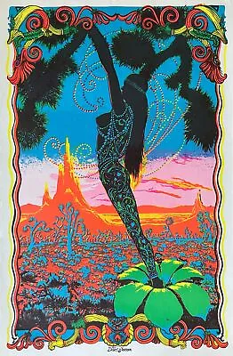 Desert Blossom Original Vintage 1970's Black Light Poster 23 X 35 • $169.50