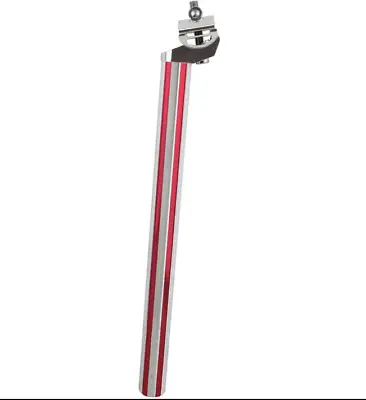 27.2 Fluted Alloy Micro-adjust Seat Post SILVER/RED • $37.99